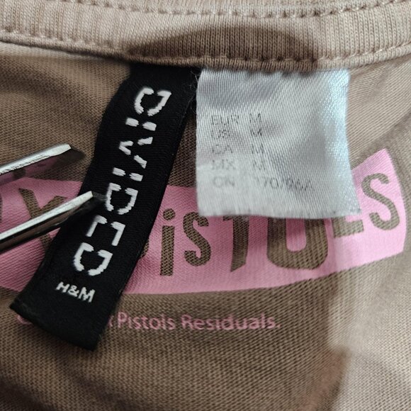 Sex Pistols Shirt Mens Medium Brown H&M 2022 Punk Band Graphic No Feelings Tee - Picture 6 of 7